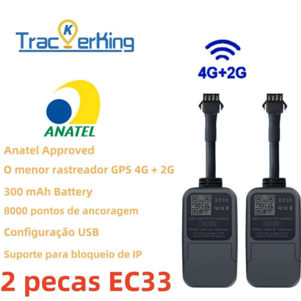 55eec6cfdb1c1751 2pcs EC33 4G+2G GPS tracker with 300mAh battery TrackerKing The smallest tracker Relay GPS Rastreador GPS J16 Acc Alarm