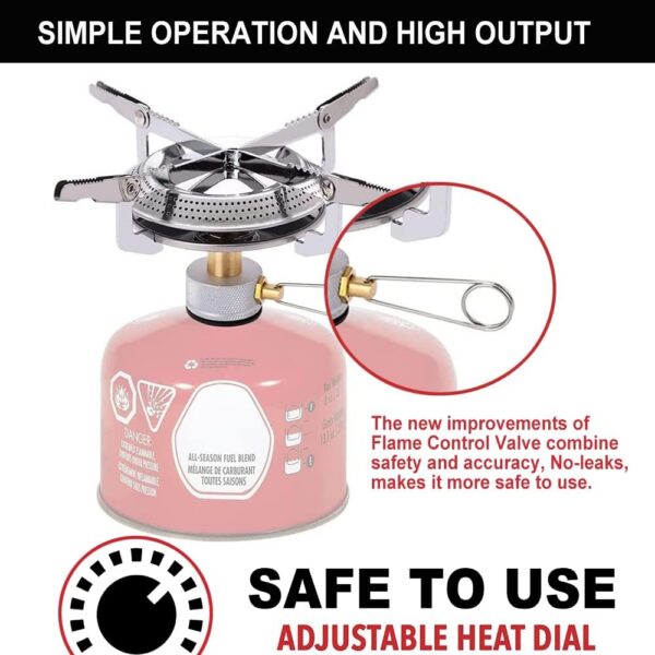 55efb92d9221ff62 Propane Stove Portable Isobutane Camping Stove with Gas Adapter - 10,000 BTU Single Burner Backpacking Camp Stove for Hiking, Emergency, Outdoor(Include Carrying Case)