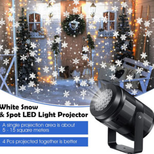 55f63a49ca00a3cd LED USB Snowflake Projector Holiday Lights Christmas Projection Outdoor Lamp Snow Spotlight for New Year Party