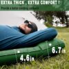 Portable Camping Sleeping Pad, 4” Thick Camping Mat, Inflatable Camping Mattress with Built-in Pillow and Foot Pump, Suitable for Camping, Hiking, Backpacking (Blue)