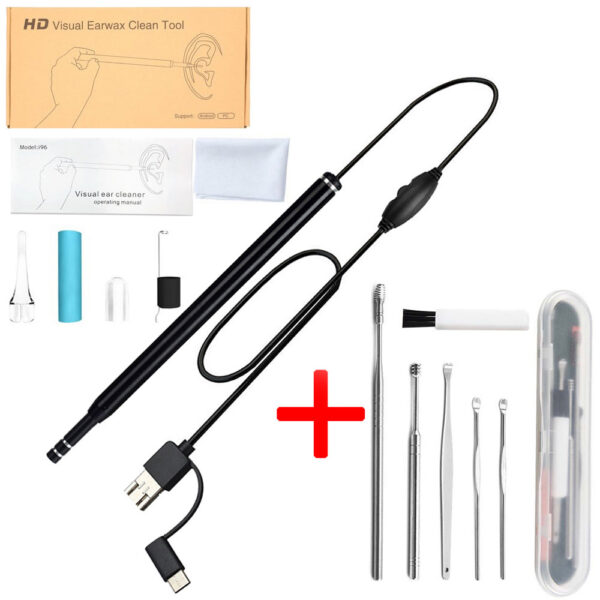 5606b7c1424d9e83 Medical In Cleaning Endoscope Spoon Mini Camera Picker Wax Removal Visual Ear Mouth Nose Otoscope Support Android PC