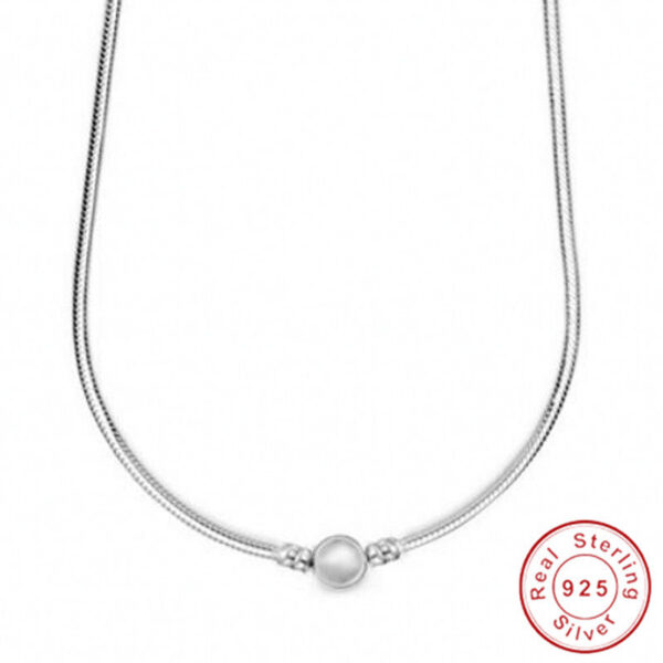 High Quality 45cm Length Sier Color Charm Necklace Snake Chain Fit Brand Original Pendant Necklaces For Women Jewelry Making