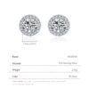 Modian Real 925 Sterling Silver Luxury Simple Cubic Zirconia Stud Earrings for Women Round CZ Wedding Statement Jewelry Gifts