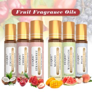561e37537a90f46b EUQEE 10ml Fruit Fragrance Oil Strawberry Watermelon Mango Cherry Coconut Peach Roller Fragrance Oils DIY Soap Candle Bath Bombs
