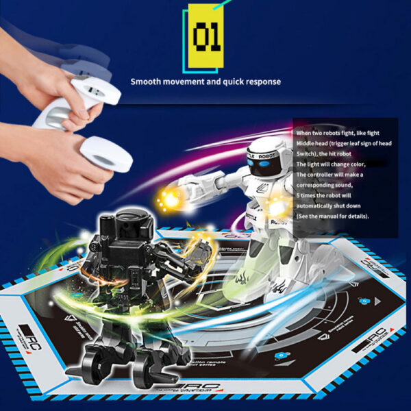 RC Battle Bo Toy Remote 2.4G Humanoid Fighting Robot with Two Control Joysticks Toys for Kids