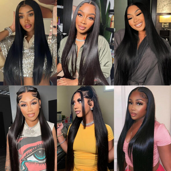 5625f7815782cff3 Glueless Ready to Wear Transparent 13x4/13x6 Front Human Hair Plucked Pre Cut 5X5 Lace Closure Wig