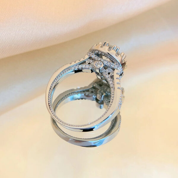 Real 2ct Moissanite Rings Sterling Sier Excellent Round Cut Pass Test Diamond Band Wedding Anniversary Ring Jewelry Gift