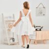 Satin Ivory Junior Bridesmaid Dress For Wedding Birthday Evening Party Ball Pagent Prom Banquet Princess Flower Girl Dresses