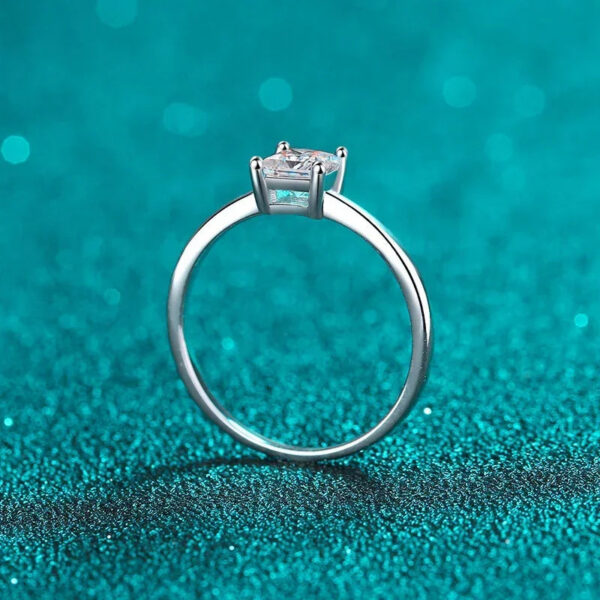 5635749d940ef10c NeeTim 0.6 Carat Princess Moissanite Engagement Ring Women Proposal Bridal Rings Sterg Sier Wedding Band with Certificate