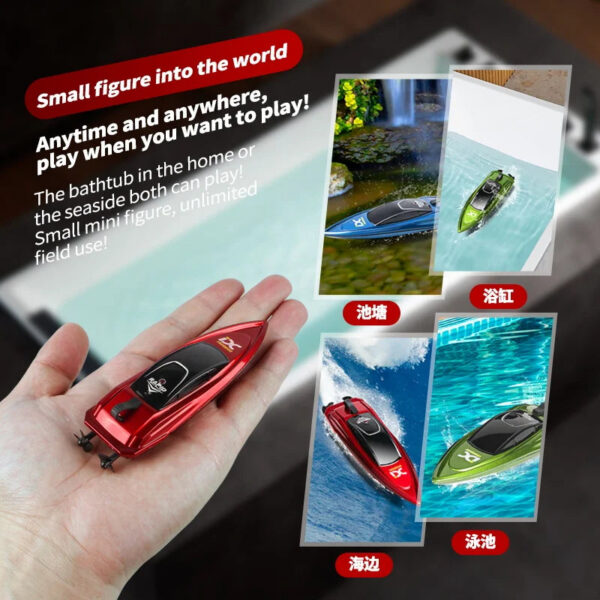 563b8f68bbb3dfcd Mini RC Boat 5km/h Radio Remote Controlled High Speed Ship with LED Light Palm Boat Summer Water Toy Pool Toys Models Gifts