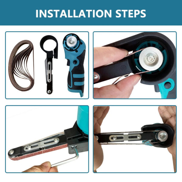 New Electric Mini Belt Sander Sand Variable Speed Angle Grinder Tool Cordless Belt Sander Polisher Power Tool For 16.8V Battery