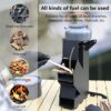 56597d883ebc5a29 Rocket Stove Rocket Stove for Cooking Portable Wood Burning Stove Wood Fire Camping Stove for Cooking backyard cooking Camping grill outdoor events BBQ Comes with storage bag