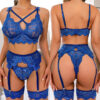 566195b95255f3f6 Sexy Bow Exotic Sets Hollow Out Women's Underwear Erotic Cut-out Sexy Lingerie Bra Panty And Garters Lingerie Set Lenceria Mujer