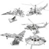3D Metal Military J-20 J-10B SU-34 KA-50 Fighter UFO RAH-66 Helicopter DIY Handmade Assemble Model Jigsaw Puzzles