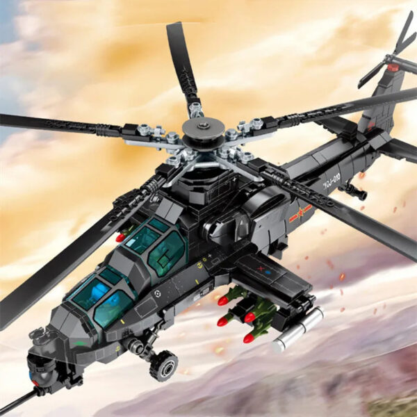 SEMBO 732PCS Military Helicopter Z-10 Model Building Blocks City SWAT Armed Aircraft Gunship Bricks Toys For Boys Birthday Gifts