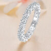 BAMOER Moissanite Full Eternity Band for Women Sterling Sier Diamond Wedding Engagement Ring