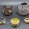 5694eb4c7d1c2925 Famgee Outdoor Mini Portable Alcohol Stove Burner for Backpacking Hiking Camping Survival (Gold)