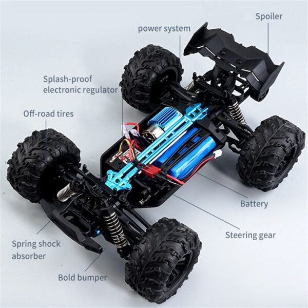 4WD RC Car With Led Lights 2.4G Radio Remote Cars By Off-Road Control Trucks Boys Toys for Children 1:16 50Km/h
