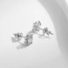 MODIAN D Color Moissanite Stud Earrings Round Cut Lab Created Diamond 925 Sterling Silver Silver Bridal Jewelry For Women Gifts