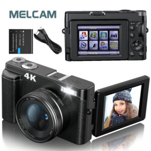 4K Digital for Photography and Video Autofocus Anti-Shake 48MP Compact Vlogging Camera 3'' 180° Flip Screen with Flash