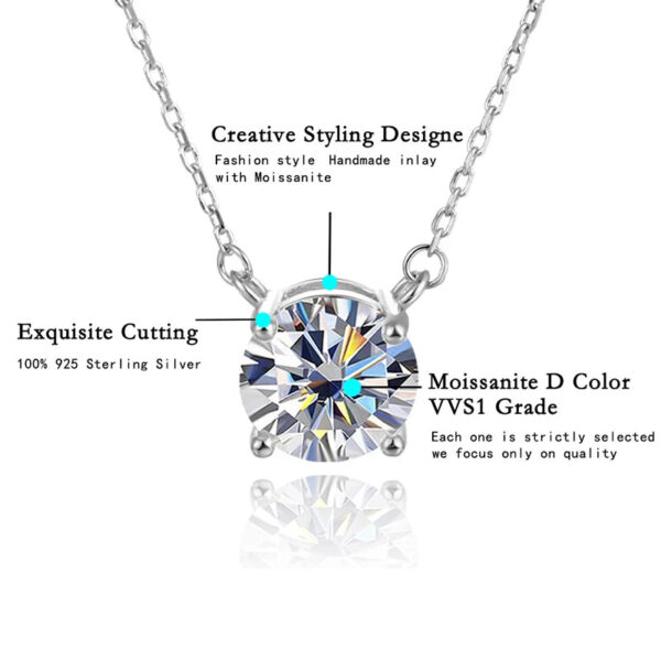 56aee08047861a5b ALIZERO 3.0ct VVS1 D Color Moissanite Necklace For Women Fine Jewelry with GRA 925 Sterling Sliver Chain Plated 18k White Gold