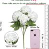 GREENTIME 13” Artificial Hydrangea Flowers Faux Hydrangea Bouquet with 7 Head 3.15” Tiny Hydrangea for Wedding Bouquet Party Home Decor DIY Baby Shower Centerpieces Tables Decoration(Blue)