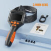 2.8'' IPS Screen Handheld Endoscope Camera Probe HD1080P Pipe Inspection Industrial Borescope Take Photo Record Video Waterproof