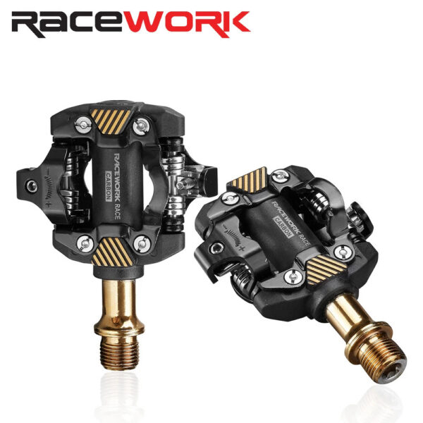 56bf942b66a0dde0 RACEWORK MTB Pedal Self-Locking SPD Pedals Mountain Bike Cleats Bearing Footrest Bicycele Parts