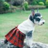 56c697391a62f0b3 White Embroidery Snowflake Ugly Vintage Knit Reindeer Holiday Festive Christmas Dog Sweater Dress for Puppy,X-Small (XS) Size Back Length 9"