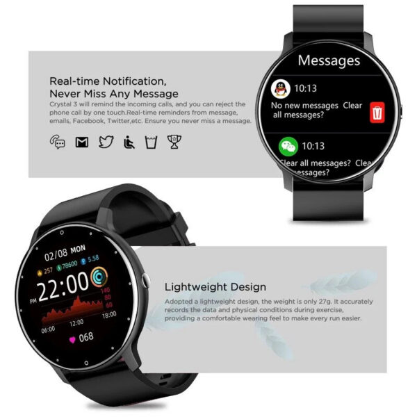 LIGE 2024 New Real-time Activity Tracker Heart Rate Monitor Sports Women Smart Watch Men Clock For Android IOS