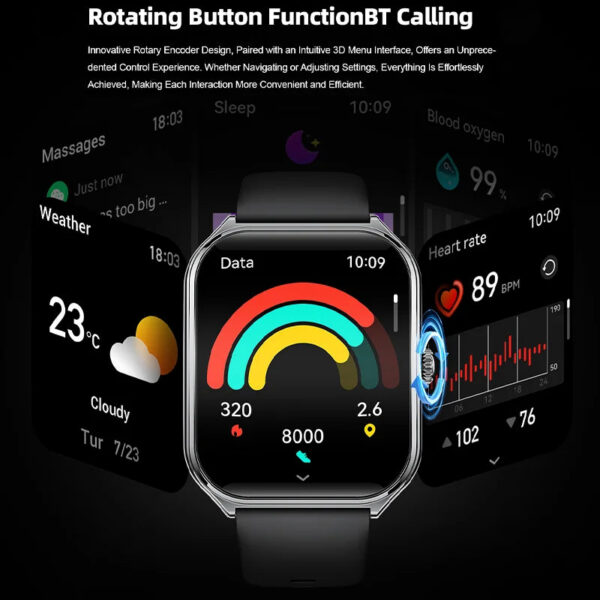 56d715a186ea005b New Ultra Thin Smart Watch men 1.96" AMOLED HD Pixel Display Always Show Time BT Call Reminder Smartwatch Ladies For Android iOS