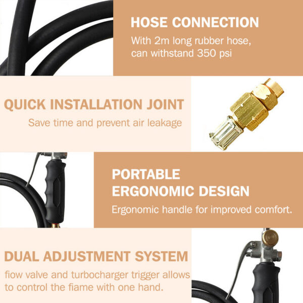 56ddee3b39e35250 Kits Shrub Grass Killer Gas Garden Connection Propane Tank Weed Burner Torch Hose Adapter