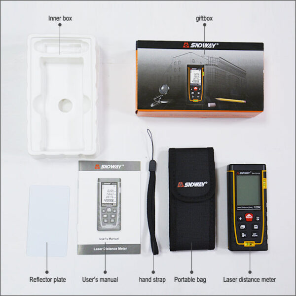 56e43bbd32f7b4d4 SNDWAY Rangefinder Laser Double Horizontal Bubble Distance Meter Range Battery-Powered Hand Tool Device SW-TG50 70 100 120