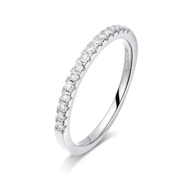 Smyoue Test Passed Moissanite Matching Wedding Diamond Band for Women Sterling Sier Female Crown Single Tail Ring
