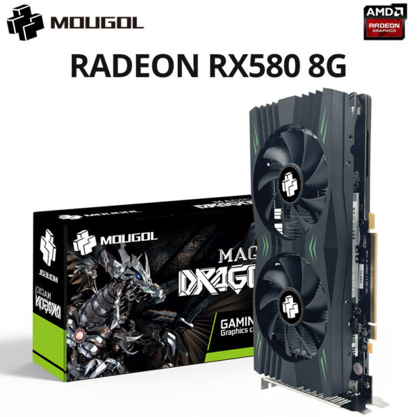 56f255c3f4ca2170 MOUGOL AMD Radeon RX580 8G Graphics GDDR5 Memory 256Bit Gaming Card PCCIE3.0x16 HDMI DP for Desktop Computer PC