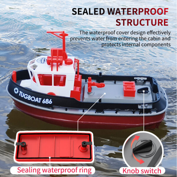 56f5c4610b4edfe1 JIKEFUN 686 Rc Boat 2.4G 1/72 Powerful Dual Motor Long Range Wireless Electric Remote Control Tugboat Model Toys for Boys Gift