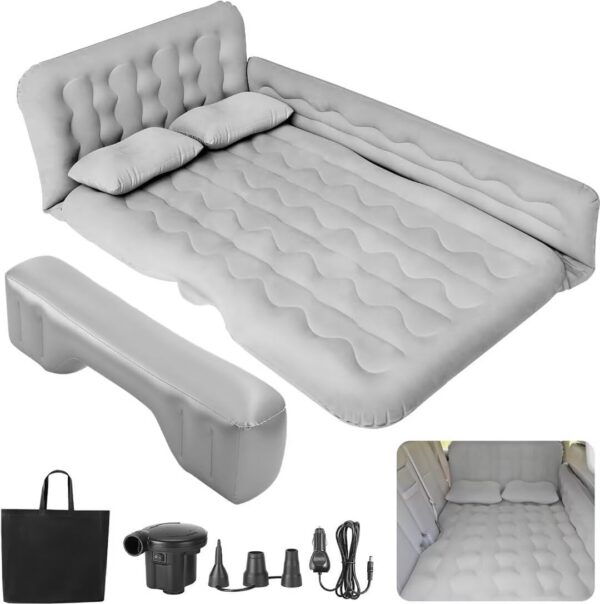 56f76ea1fee65e75 SUV Air Mattress - Thickened and Double Air Mattress Sided Flocking Travel Inflatable Car Mattress Bed with Electric Air Pump and 2 Pillows, Car Sleeping Bed for Home Outdoor and Travel