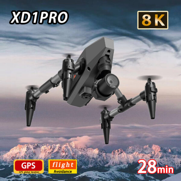 56fd01debd3d297f 2024 New XD1 Mini Drone 8K Professional HD Camera 5G GPS WIFI Height Maintaining Four Sides Obstacle Avoidance RC Quadcopter Toy