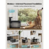 DownyPaws 2.5L Automatic Stainless Steel Cat Water Fountain 4000mAh Wireless Pet Drinker Battery & Sensor 2 in 1 Dispenser
