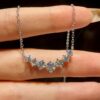 Real Moissanite Diamond for Woman Engagement Jewely with Certificates Sterling Sliver Plated White Gold Necklace