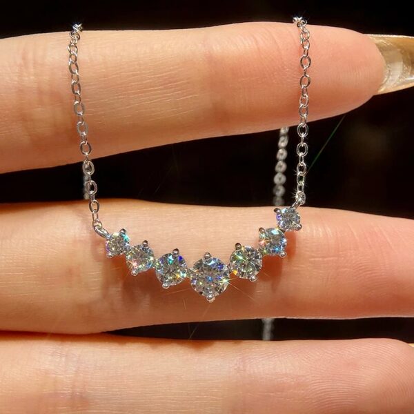 Real Moissanite Diamond for Woman Engagement Jewely with Certificates Sterling Sliver Plated White Gold Necklace