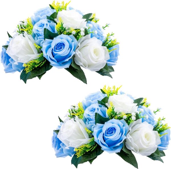 572218f065f99eb2 NUPTIO Flower Ball Arrangement Bouquet - 2 Pcs 9.5 inch Diameter Dusty Rose Fake Flowers Roses Balls for Centerpieces Tables - Artificial Rose Arrangements for Wedding Centerpiece Table Decorations