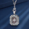 575c5855e711fe23 Charms Vintage 12*16mm Emerald Ruby Pendant Chain Necklaces for Women Gemstone Lab Diamond tail Party Fine Jewelry Lady Gift