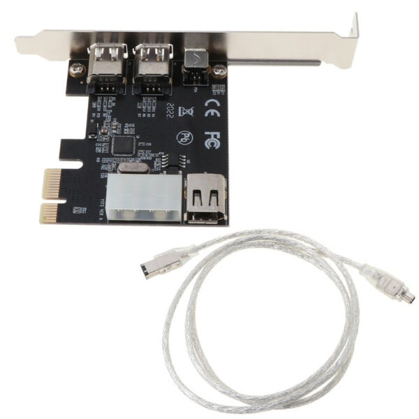 577262901355fd17 PCIe 3 Ports 1394A Firewire Expansion Card, PCI for Express (1X) to External IEEE 1394 Adapter Controller (2 6 P + 1
