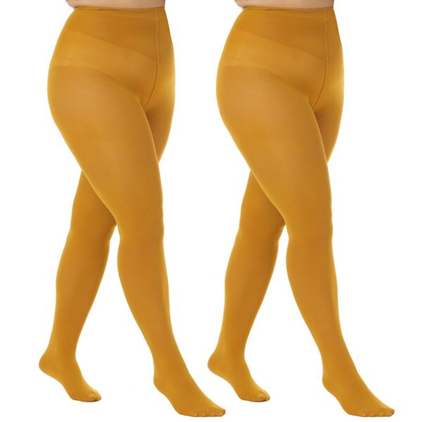 5773055ec44faf21 MANZI Women's 2 Pairs Control Top Pantyhose High Waist Plus Size Tights Ultra-Soft