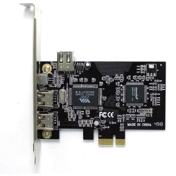 PCIe x1 DV Camera Audio HD Video Capture IEEE Firewire 1394 3x 6Pin+1x Adapter Card with 6Pin to 4Pin Cable 800Mbps