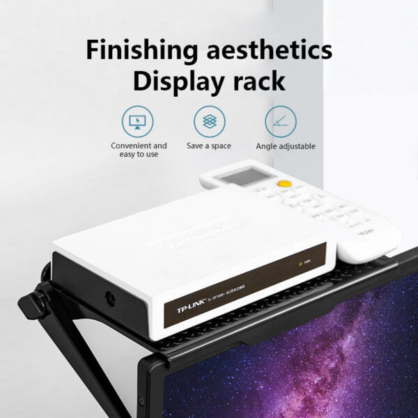 5779a6cad03fcd73 Punch-Free Computer Monitor Plastic TV Set-Top Box Screen Bracket Router Storage Rack