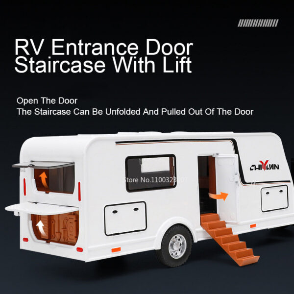 1/32 Rolls Royce Culan RV Alloy Diecast Off-road Vehicle Toy With Sound and Light Camping Car Model For Boys Gifts