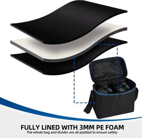 1 LB Propane Tank Storage Bag with Padding, Mini Propane Cylinder Carry Case to Hold 4 Pcs Small Gas Tank, Portable 16 OZ Gas Cylinder Holder with Strap, Bag Only