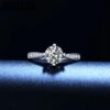Hot Crystal Sterling Sier Diamond For Woman Beautiful Moissanite Ring Fashion Noble Wedding Party Jewelry